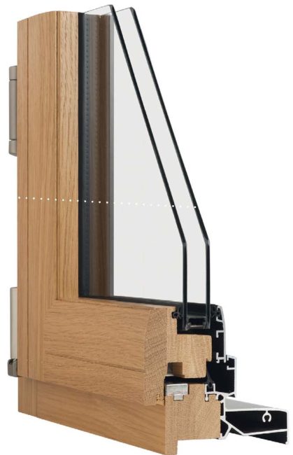 Fenêtre mixte bois/alu profilé Minco Fenêtre mixte bois/alu profilé Minco