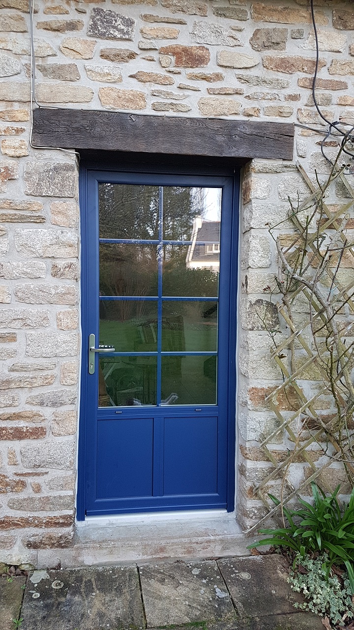 AFP29 PE ALU Moelan sur Mer rectange ext Porte d'entrée aluminium extérieure en forme rectangulaire