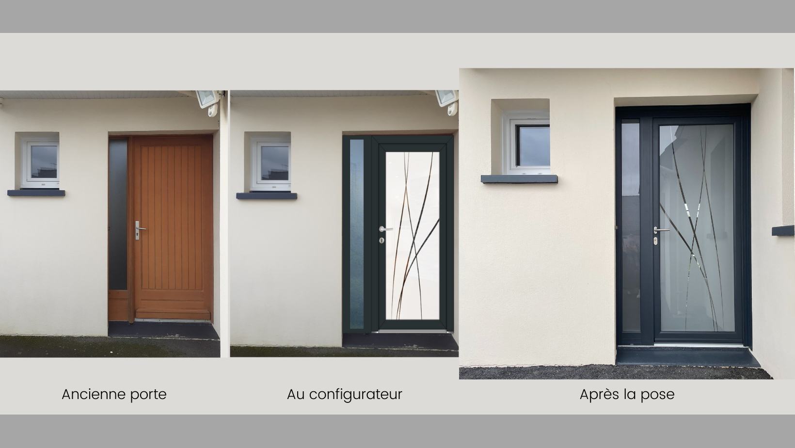 Avant / Après porte d'entrée Ergué Gabéric