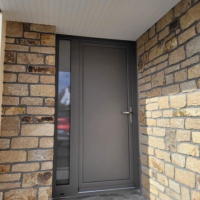 Porte d'entrée en aluminium HA80 gris quartz
