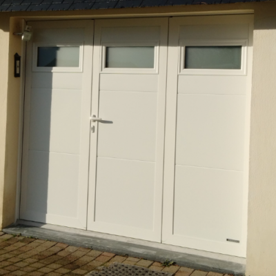 Porte de garage française Aludoor blanche